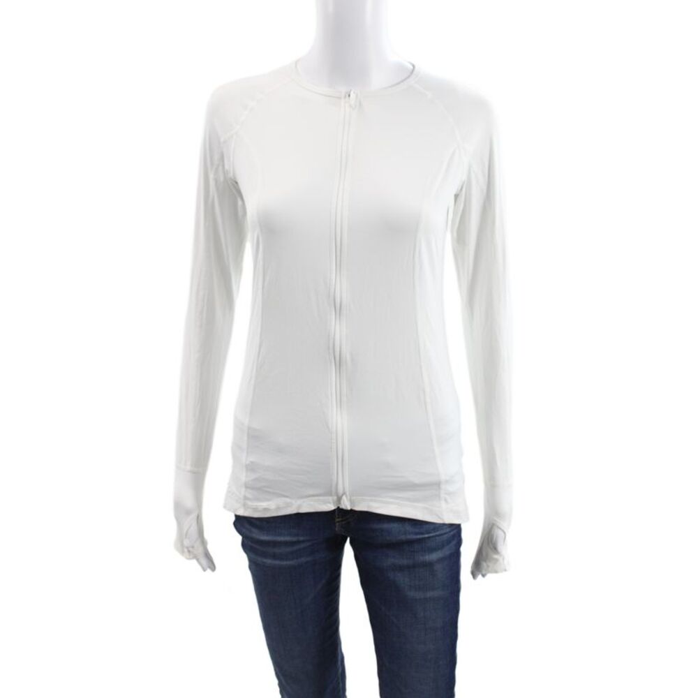 Bloq.UV Womens Basic Jacket White Nylon Long Sleeve Zip Size S